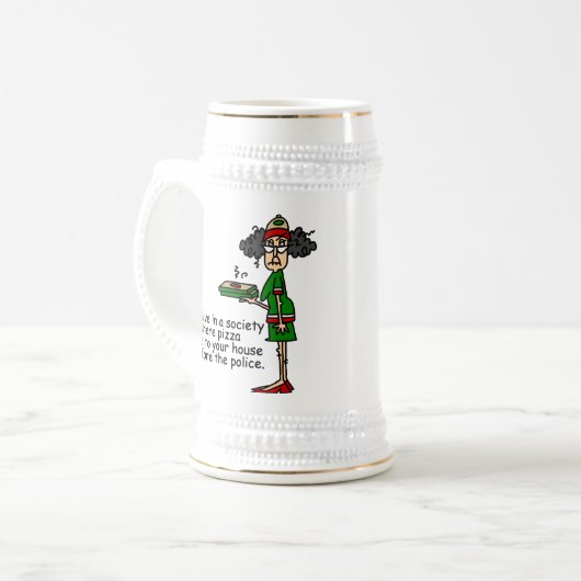 Pizza Delivery Humor Bierpul (Voorkant links)
