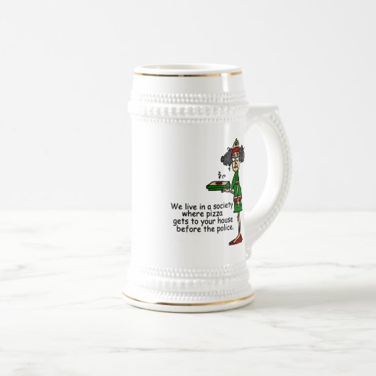 Pizza Delivery Humor Bierpul (Voorkant rechts)