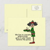 Pizza Delivery Humor Briefkaart (Voorkant / Achterkant)