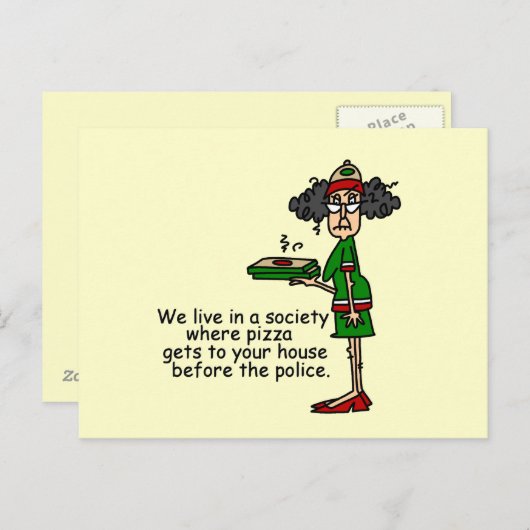 Pizza Delivery Humor Briefkaart (Voorkant / Achterkant)