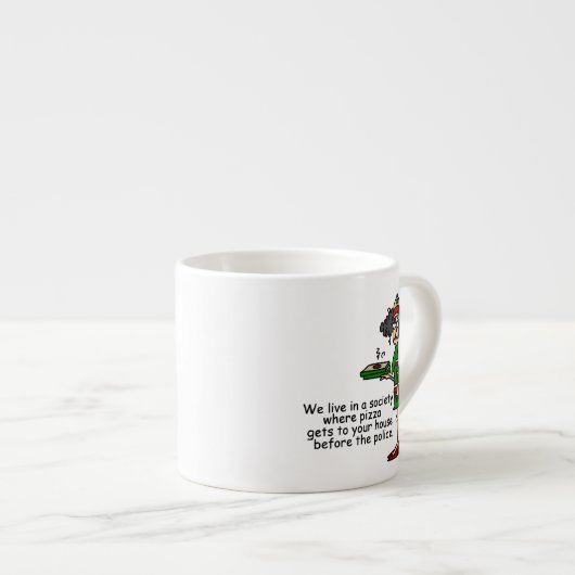 Pizza Delivery Humor Espresso Kop (Voorkant rechts)