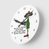 Pizza Delivery Humor Ronde Klok (Hoek)