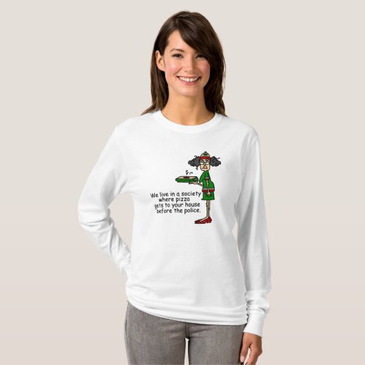 Pizza Delivery Humor T-shirt (Voorkant volledig)