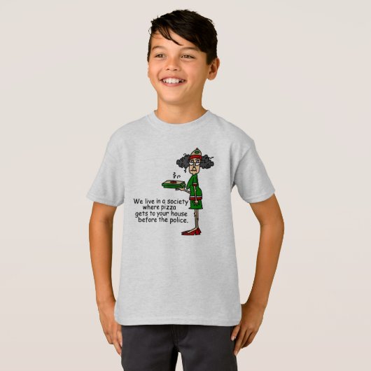 Pizza Delivery Humor T-shirt (Voorkant volledig)