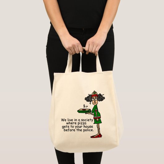 Pizza Delivery Humor Tote Bag (Voorkant (product))
