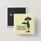 Pizza Delivery Humor Vierkante Button 5,1 Cm (Voorkant /achterkant)