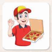 Pizza Delivery Kartonnen Onderzetters (Voorkant)