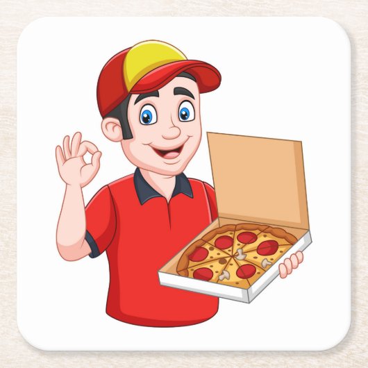 Pizza Delivery Kartonnen Onderzetters (Voorkant)