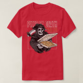 Pizza des Death Pie Till I Die Grim Reaper Pizza T-shirt (Design voorkant)