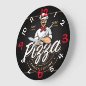 Pizza Design Wall-klok met cijfers Grote Klok (Hoek)