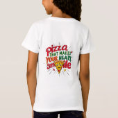 Pizza die je hart doet glimlachen T-shirt | plezie (Achterkant)