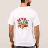Pizza die je hart doet glimlachen T-shirt | plezie (Achterkant)
