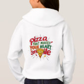 Pizza die je hart doet glimlachen T-shirt | plezie (Achterkant)
