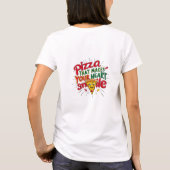 Pizza die je hart doet glimlachen T-shirt | plezie (Achterkant)