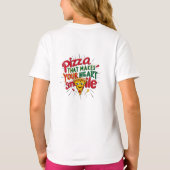 Pizza die je hart doet glimlachen T-shirt | plezie (Achterkant)