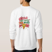 Pizza die je hart doet glimlachen T-shirt | plezie (Achterkant)