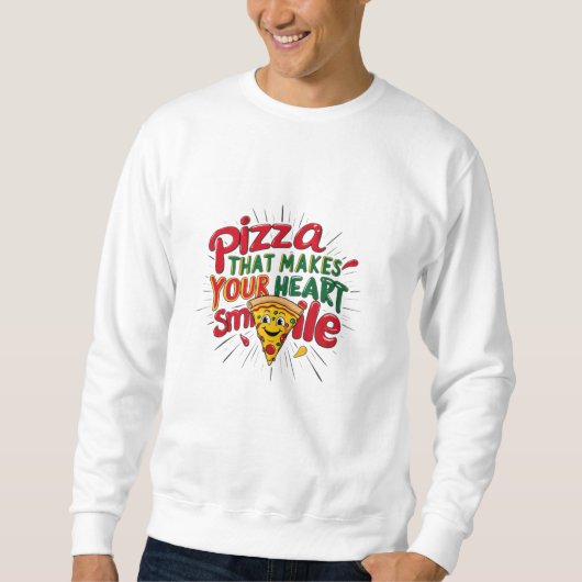 Pizza die je hart doet glimlachen T-shirt | plezie (Voorkant)