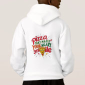 Pizza die je hart doet glimlachen T-shirt | plezie (Achterkant)