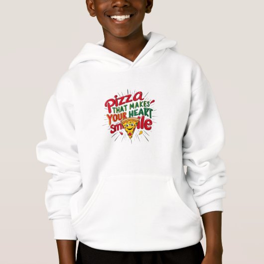 Pizza die je hart doet glimlachen T-shirt | plezie (Voorkant)