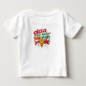 Pizza die je hart doet glimlachen T-shirt | plezie (Achterkant)