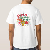 Pizza die je hart doet glimlachen T-shirt | plezie (Achterkant)