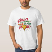 Pizza die je hart doet glimlachen T-shirt | plezie (Voorkant)
