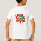 Pizza die je hart doet glimlachen T-shirt | plezie (Achterkant)