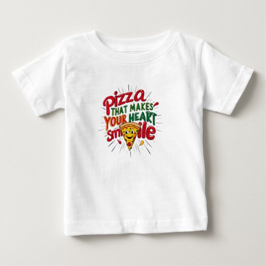 Pizza die je hart doet glimlachen T-shirt | plezie (Voorkant)