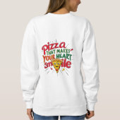 Pizza die je hart doet glimlachen T-shirt | plezie (Achterkant)