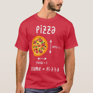 Pizza diepte A Radius Z Volume Wiskunde Fast Food T-shirt
