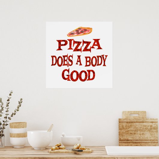 Pizza doet het goed poster (Keuken)
