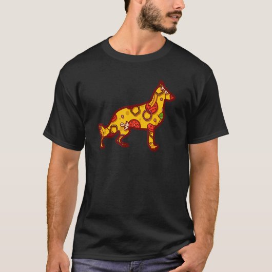 Pizza Dog Pizza German Shepherd Dog T-shirt (Voorkant)