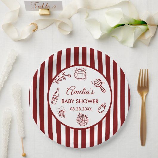 Pizza doodle special Delivery  Baby Shower Papieren Bordje (Huwelijk)