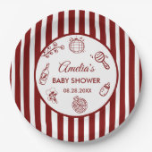 Pizza Doodle speciale levering Baby Shower Papieren Bordje (Voorkant)