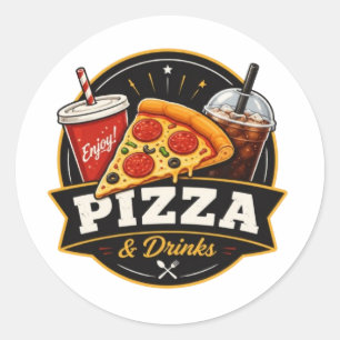 Pizza & Dranken Sticker – Fast Food Liefhebber