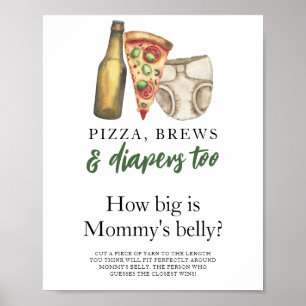 Pizza, drankjes en luiers Hoe groot is mama's buik Poster