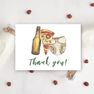 Pizza, drankjes en luiers ook Baby shower Bedankt