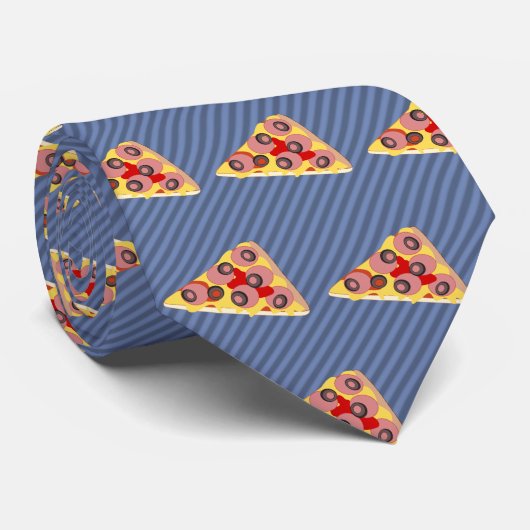 Pizza-driehoek - Aangepaste achtergrondkleur - Str Stropdas (Opgerold)