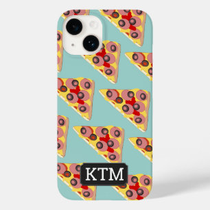 Pizza Driehoeken Fun Food Pattern voeg je initiale Case-Mate iPhone 14 Hoesje