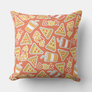 Pizza & Drink Pattern werpen kussens
