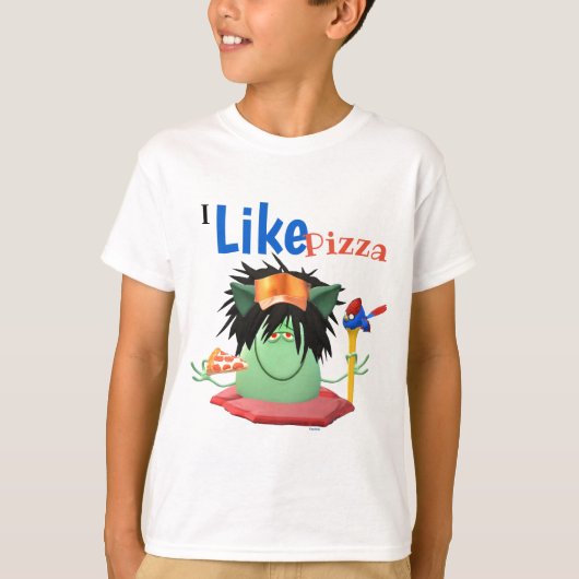 Pizza Eating Monster Character T-shirt (Voorkant)