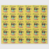 Pizza Eating Monster personaliseert Birthday Cadeaupapier (Vlak)