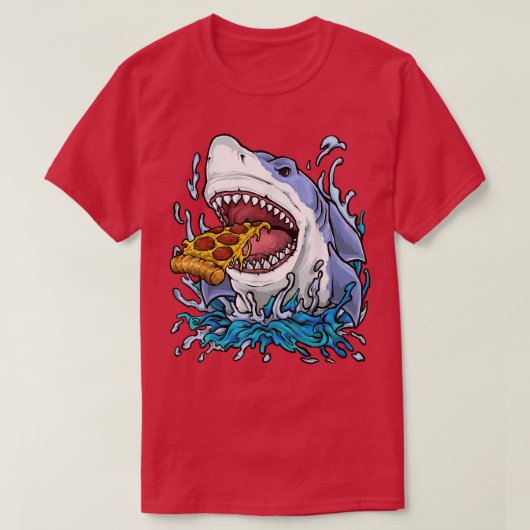 Pizza Eating Shark  T-shirt (Design voorkant)