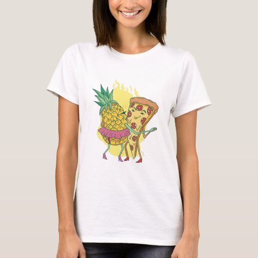 Pizza en ananas Dance T-shirt (Voorkant)