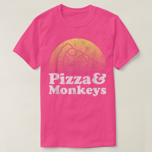 Pizza en apen of apen t-shirt (Design voorkant)