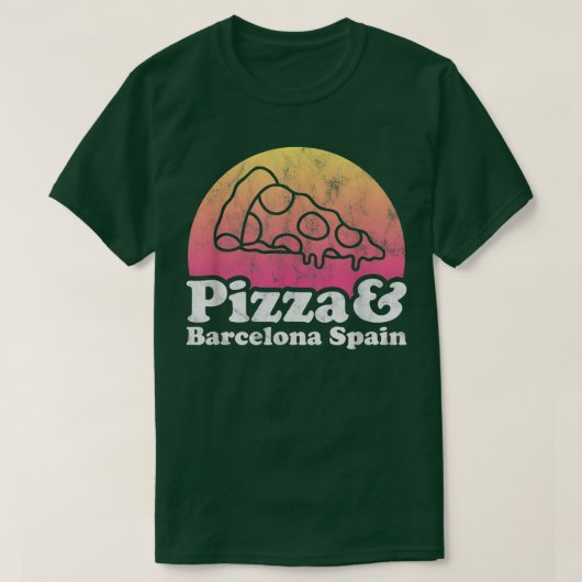 Pizza en Barcelona Spanje T-shirt (Design voorkant)