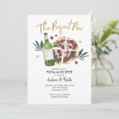 Pizza en Beer Couples Shower Invitation Kaart (Staand voorkant)