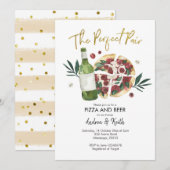 Pizza en Beer Couples Shower Invitation Kaart (Voorkant / Achterkant)