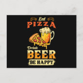 Pizza en bier briefkaart (Voorkant)