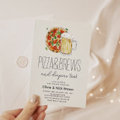 Pizza en bier Casual koppels Baby shower Kaart